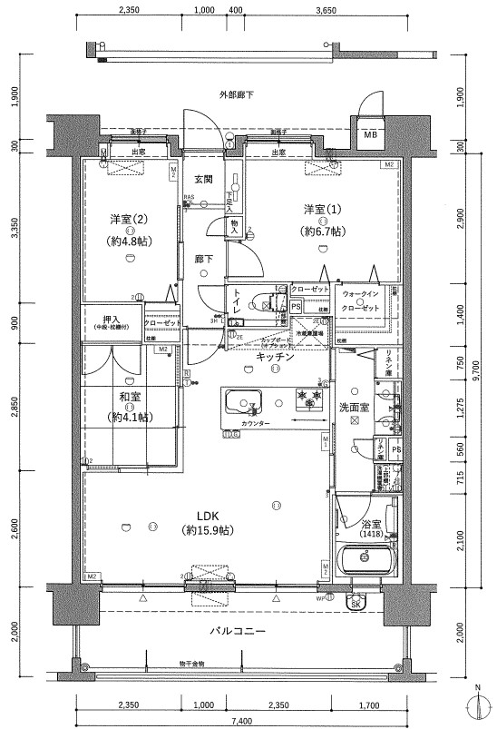 プラネスト菊陽Ⅱ 5階 ３ＬＤＫを販売開始しました
