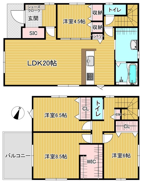 上益城郡益城町 大字古閑 2階建 ４ＬＤＫ 1号【新築】